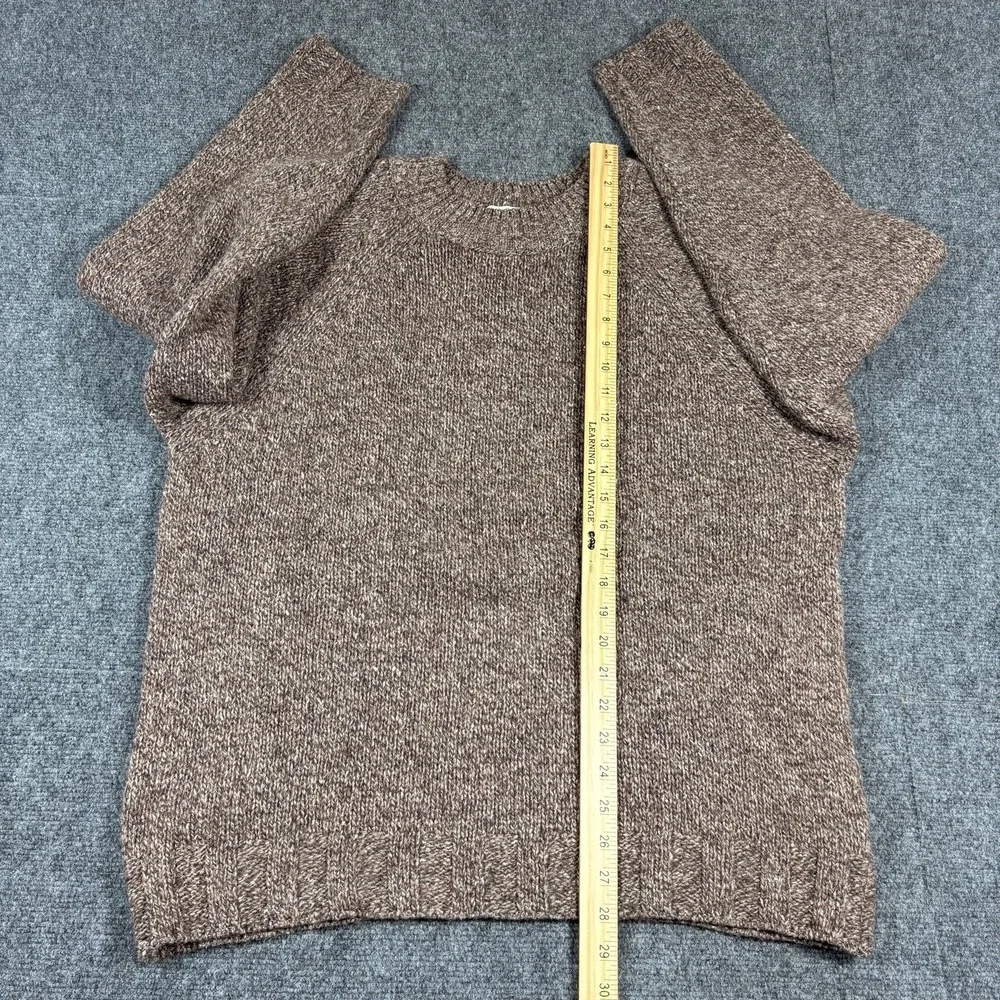 Blarney Woollen Mills Fisherman Donegal Fleck Wool Silk Crewneck Sweater M Brown - Picture 7 of 9